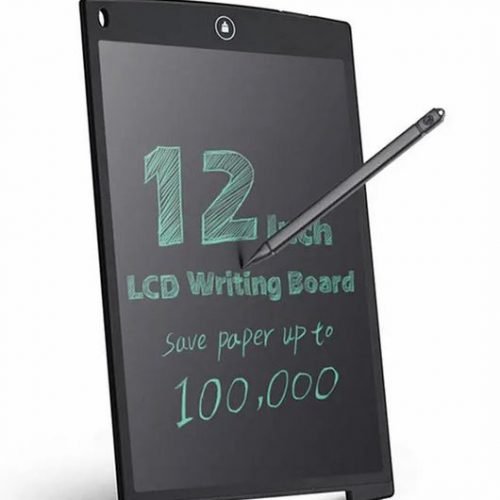 12 Inch LCD Update Multi function Writing Tablet 3 in 1 Mouse Pad Ruler Drawing Tablet Handwriting Pads - Black
